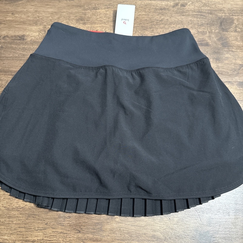 BALEAF Black Athletic Skort Pleated Back Wrap Front Pockets Tennis Sz Small NWT